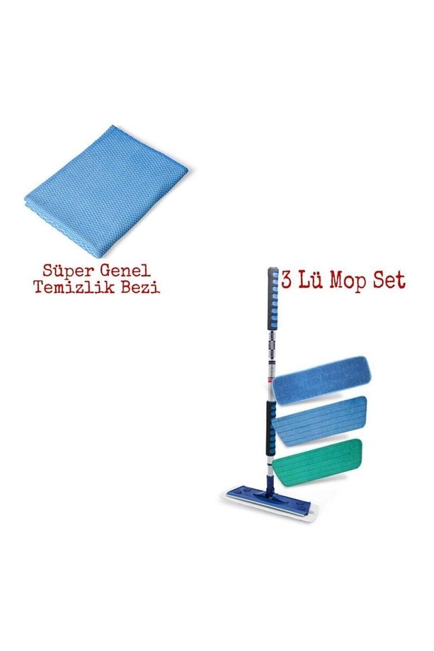 Silva Mikrofiber Mop 3 Lü Set + Silva Süper Genel Temizlik Bezi - 1