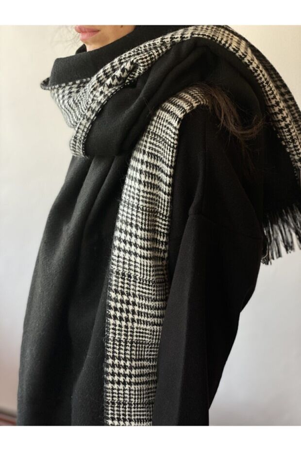 Unisex Black Double Sided Shawl Scarf Black Double Sided Shawl Scarf