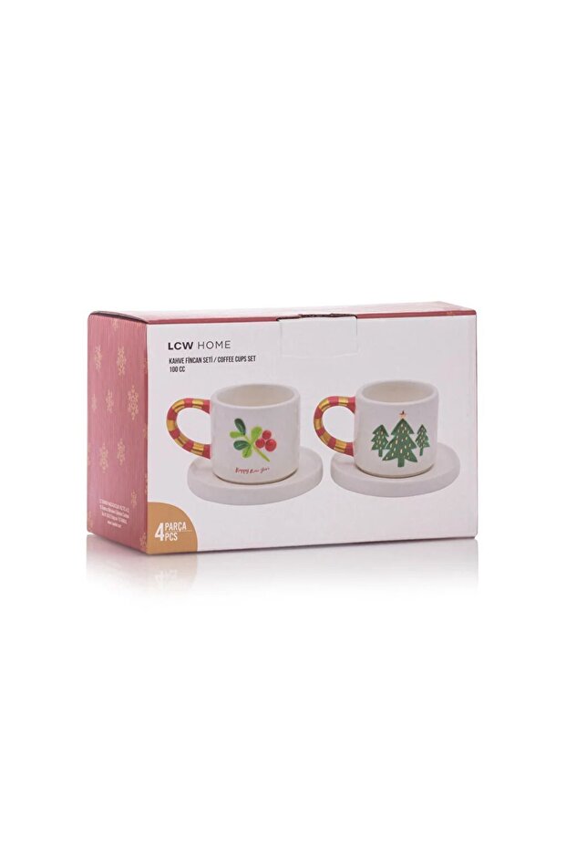 LCW HOME Yılbaşı Temalı 2 Kişilik Seramik Kahve Fincan Takımı 100 Ml - 4
