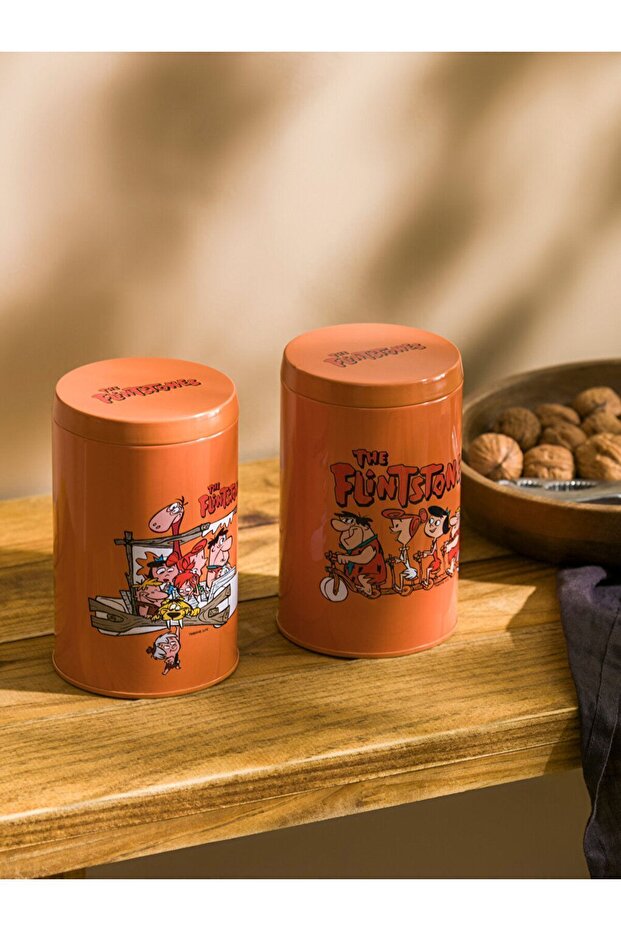Stone Age Printed Storage Container Set of 2 Metal