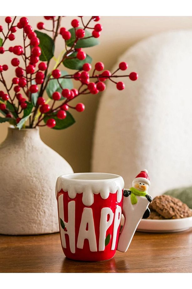 Home Seramik Yılbaşı Temalı Kardanadamlı Kupa 400 ml - 1