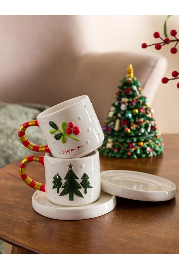 LCW HOME Yılbaşı Temalı 2 Kişilik Seramik Kahve Fincan Takımı 100 Ml - 2