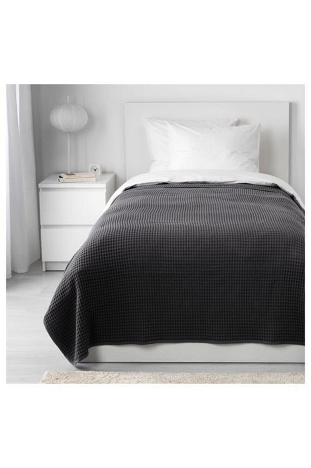 Tek Kişilik Yatak Örtüsü, Koyu Gri Meridyendukkan 150x250 Cm %100 Pamuk Yatak Örtüsü - 2