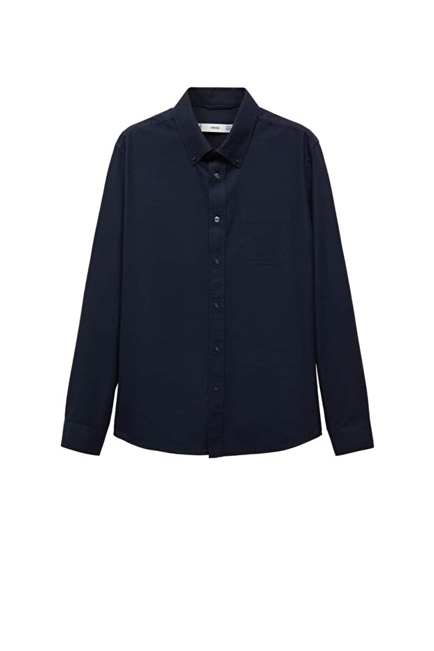 Regular fit pamuklu Oxford gömlek - 5