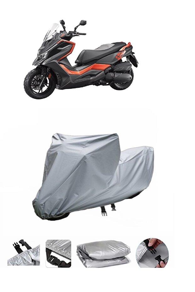 غطاء دراجة نارية فائق السماكة متوافق مع حقيبة الخلفية لدراجة Kymco DTX 250.