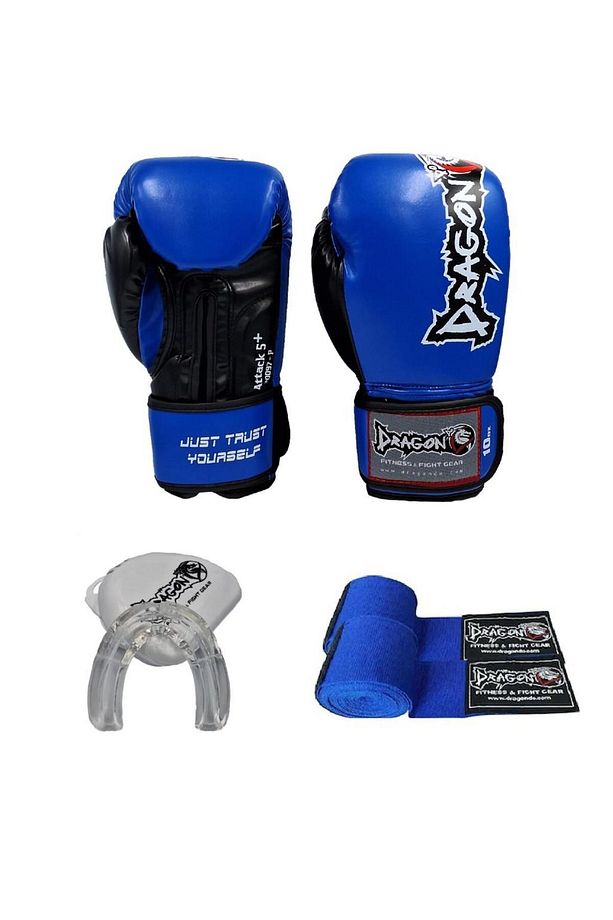 Attack 5 Plus Kick Boks Eldiveni Profesyonel Dişlik ve Boks Bandajı Boks Eldiveni Set - 1