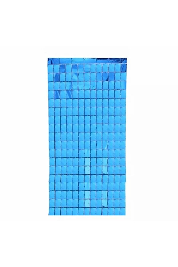 ستارة خلفية معدنية باللون الأزرق البوتيكاري - 100*200