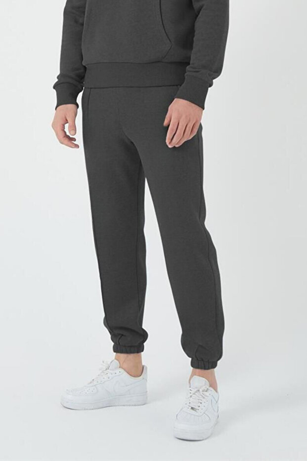 Men's Smoked Cotton Thick Inner Sweatpants