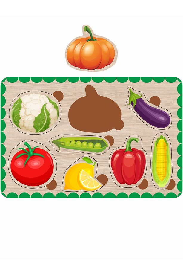 Sevimli Hayvanlar, Taşıtlar, Sebzeler ve Sayılar Ahşap Bultak Set - 4