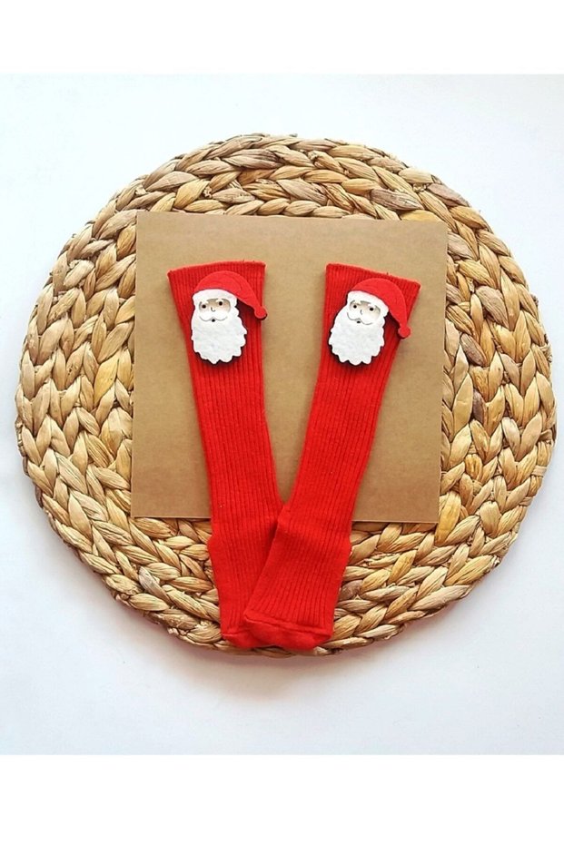 Baby Girl Santa Claus Felted New Year Stocking