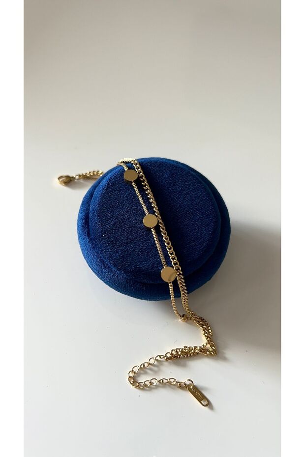 Steel Gold Plate Model Anklet