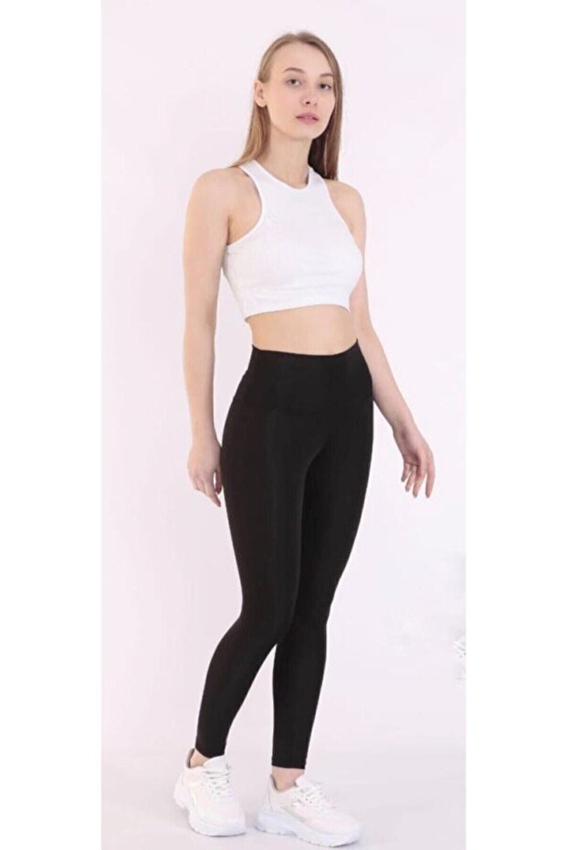 Women's Black, Quick-Drying Beach and Pool Leggings, Size S, Suitable for Modest Wear