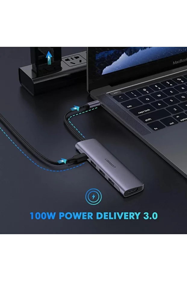 Type-c Usb Çoklayıcı Ve Hdmı Dönüştürücü Adaptör - 6