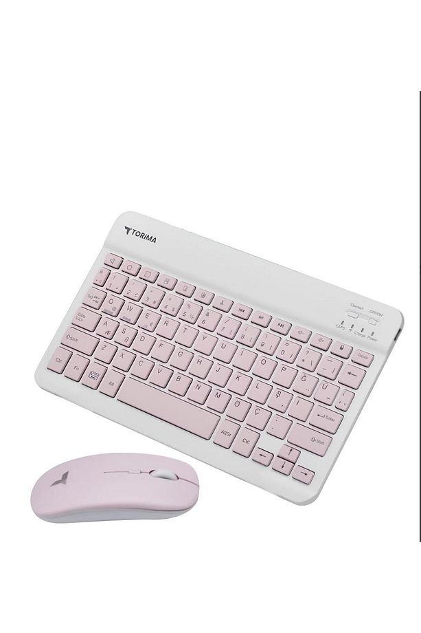 TORİMA KABLOSUZ KLAVYE MOUSE SET PEMBE  TMK-04 - 1