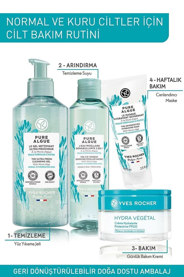 Normal Ve Kuru Ciltler Için Pure Algue Prebiyotik Miseler Su-200 ml - 7