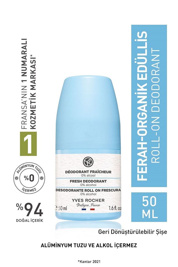 Unisex Roll-on Deodorant: Organik Edülis- 50 Ml-6313 - 1