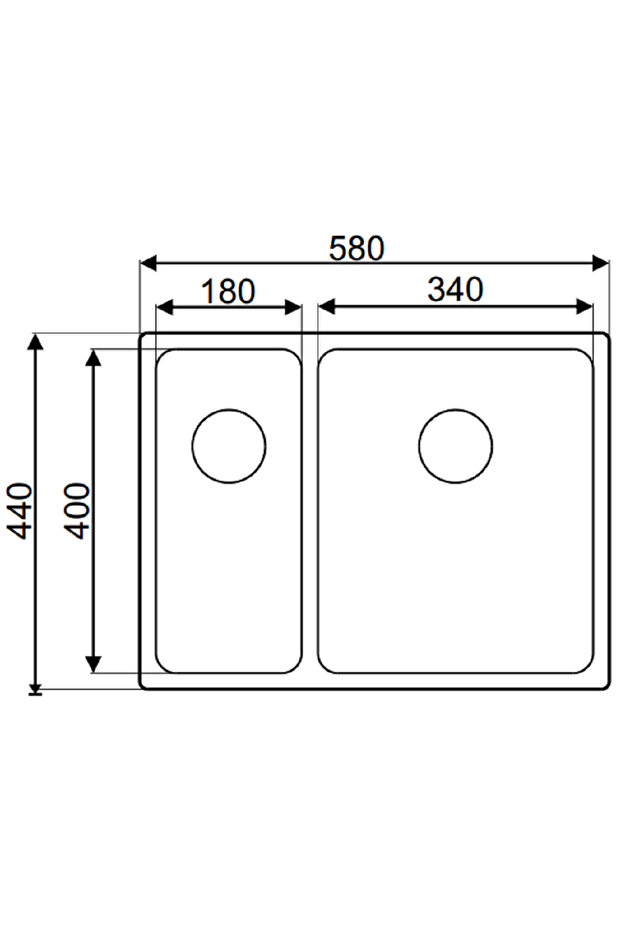 ASİL KROM AS 261-L ÇELİK EVİYE 44 X 58 (SOL) - 2