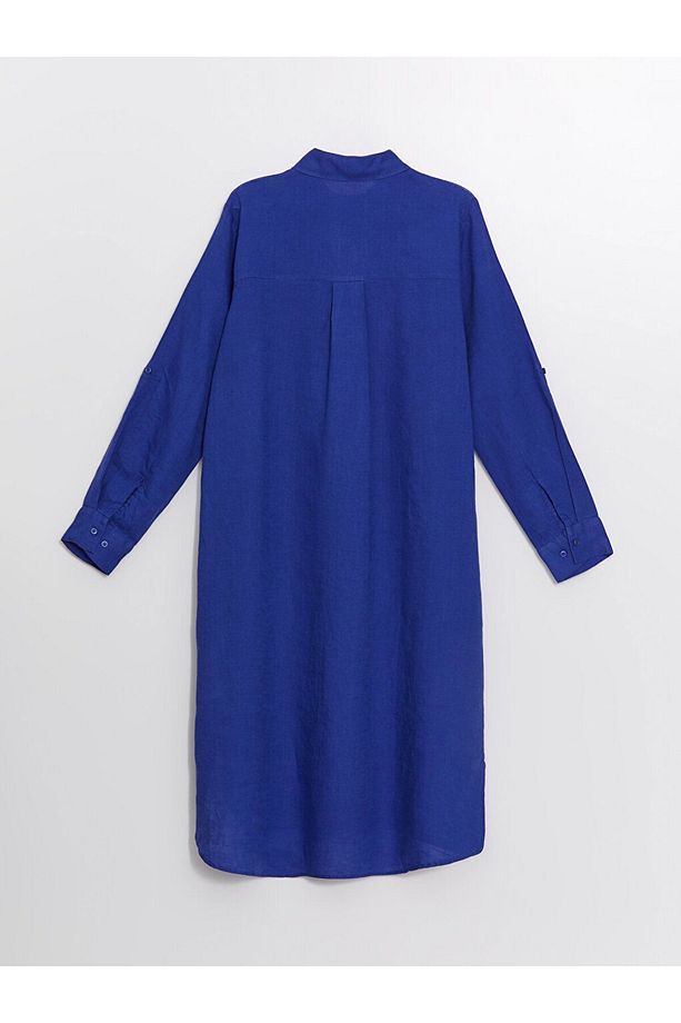 LCW Düz Oversize Keten Kadın Gömlek Tunik - 7