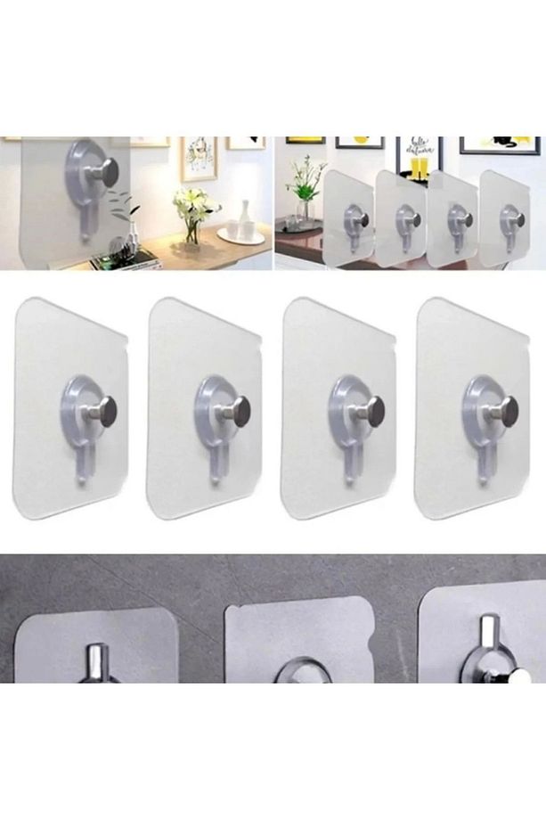 4 Adet Yapışkan Çerçeve Resim Askısı Yapışkanlı Askı Paslanmaz Çelik Mutfak Banyo Ev Duvar Dekoru Çi - 1
