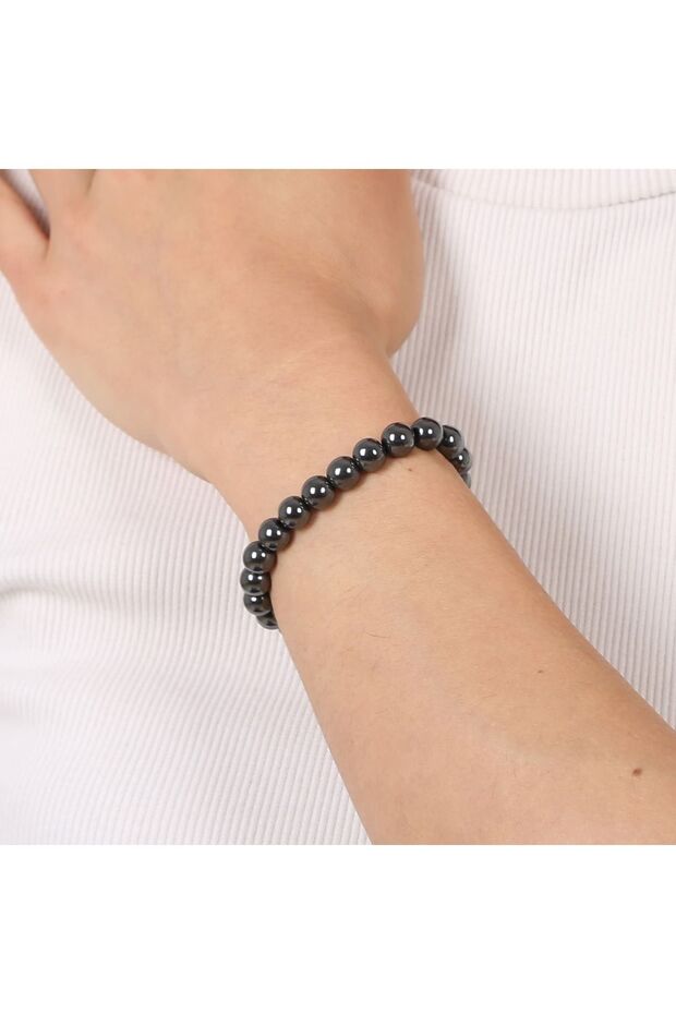 Certified Billed Natural Stone Unisex Hematite Bracelet | Natural Stone as a Gift | Gift Natural Stone