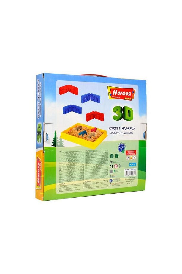 Tepsili 3D Boyutlu Orman Hayvanları Kalıplı 500 Gr Kinetik Kum Seti - 3