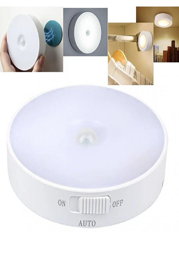 Hareket Sensörlü Usb Şarjlı Led Işık Gece Lambası Mutfak Salon Merdiven Yatak Odası Dolap içi - 7
