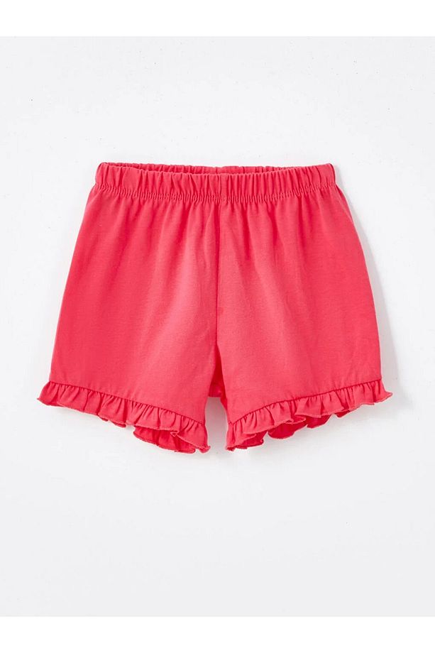 LCW baby Kare Yaka Kız Bebek Baskılı Şortlu Pijama Takımı - 4