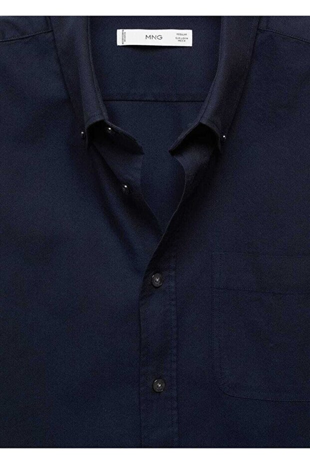 Regular fit pamuklu Oxford gömlek - 7