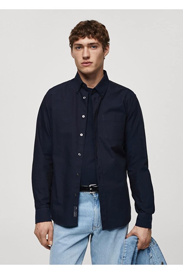 Regular fit pamuklu Oxford gömlek - 1