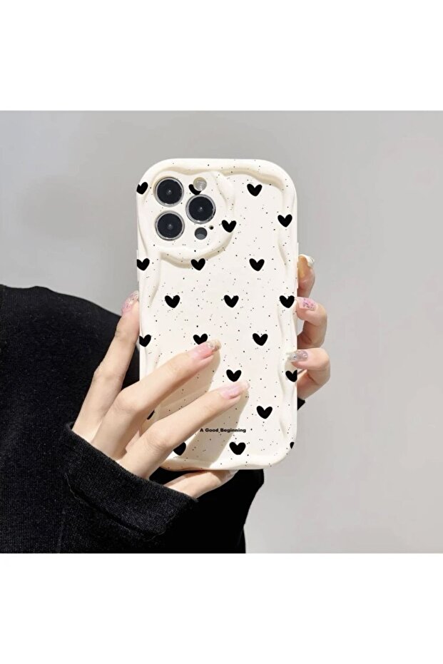 حافظة قلب متوافقة مع IPHONE 13 PROMAX متوافقة مع HEART PATTERN CASE - 1