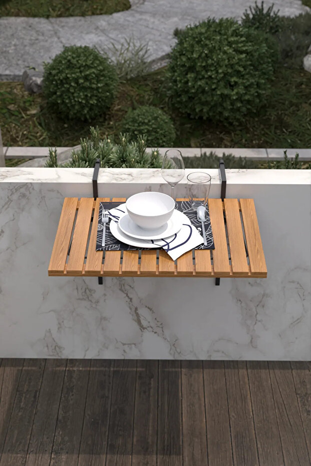 Ahşap Katlanır Balkon Masası - 2