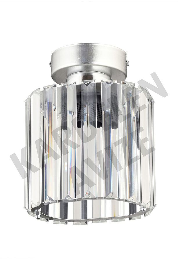 Krom Tekli Plafonyer Kristal  Taşlı  Lüks Avize - 1