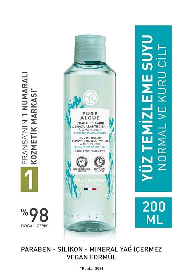 Normal Ve Kuru Ciltler Için Pure Algue Prebiyotik Miseler Su-200 ml - 1