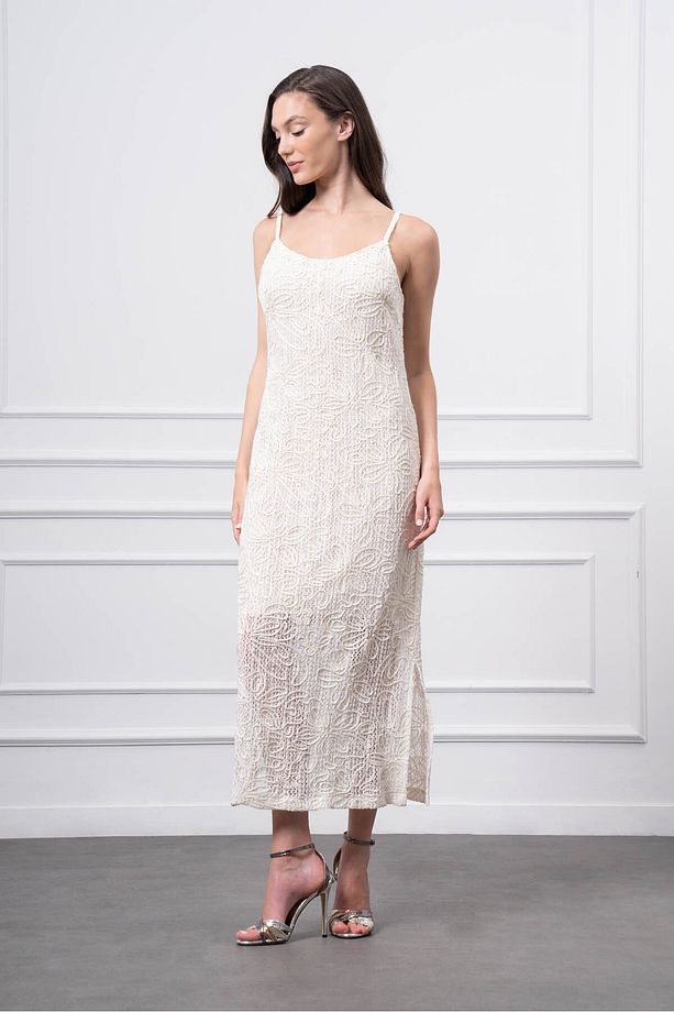 Crop Kot Ceketli Midi Elbise - 4