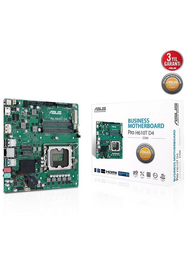 Pro H610t D4-csm Ddr4 Hdmı-dp Pcıe 4.0 1700p Mıtx Kurumsal Anakart - 1