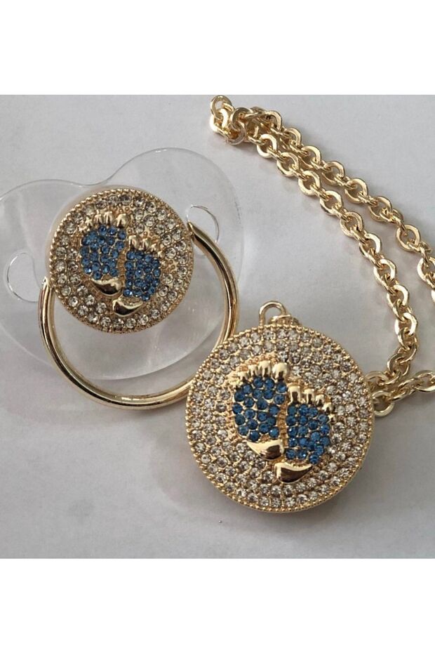 Zircon Stone Baby Boy Footprint Model