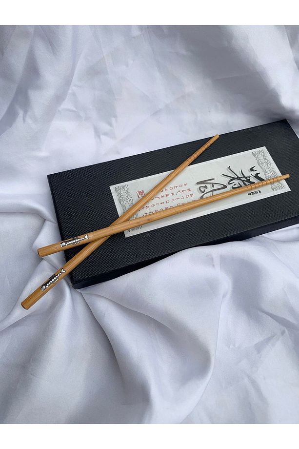 Japon Bambu Chopstick Uzun Balık 1 Çift - 5