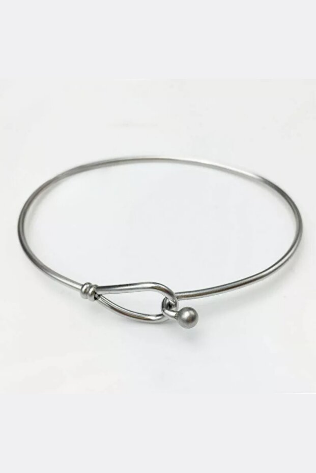 Lightweight and Non-Tarnish Steel - Thin Bracelet with Hook (18 cm Closed, 22 cm Open)