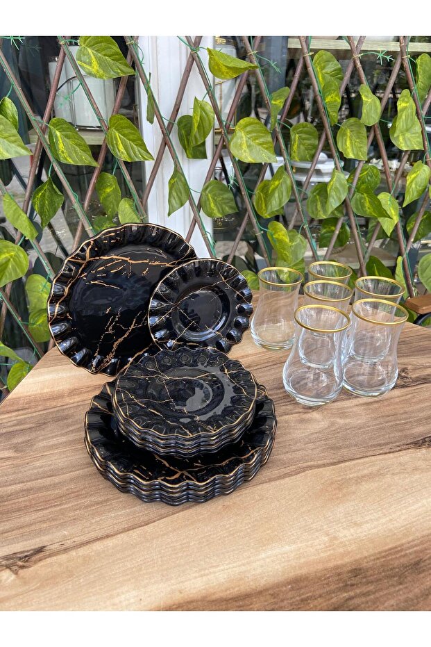 Çay Keyfi SİYAH MERMER 18 Prç Set - 3