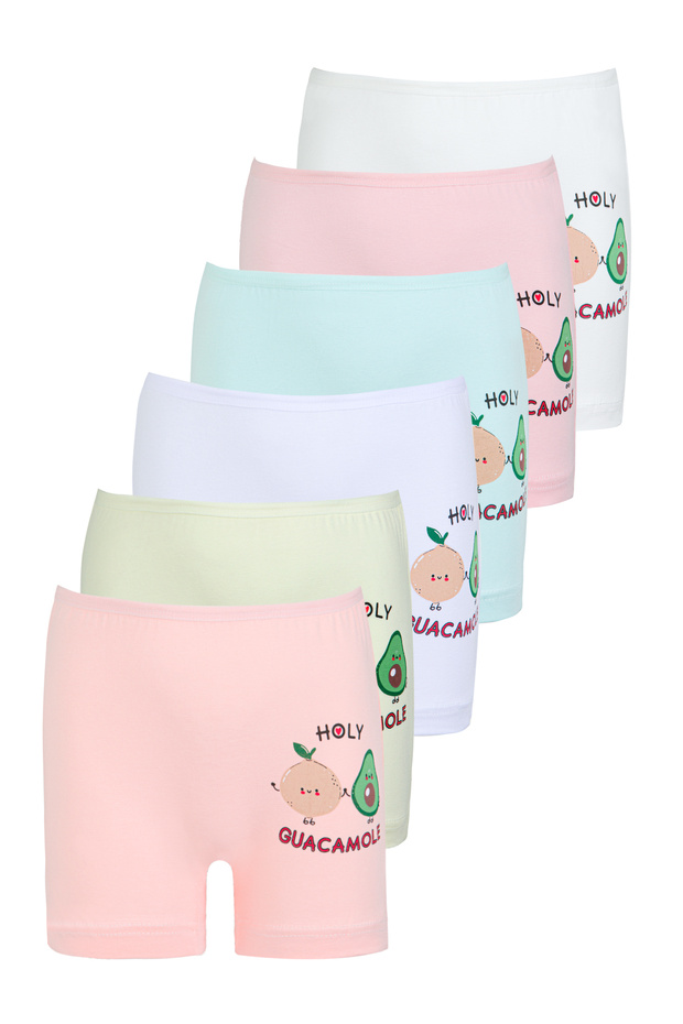 Girl's Colorful Printed SHORTS 6 Pieces 6110
