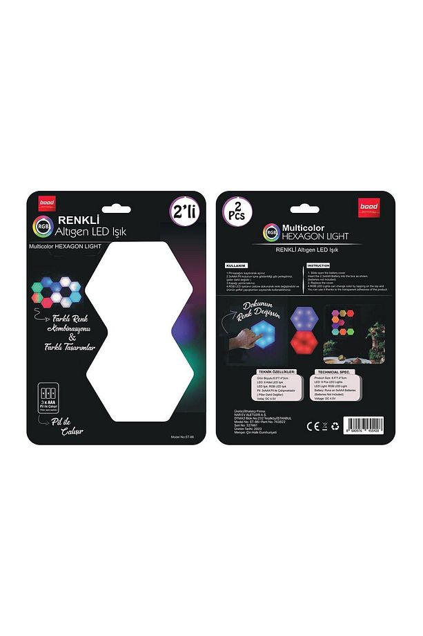 Multicolor RGB Hexagon Altıgen Led Işık - 1