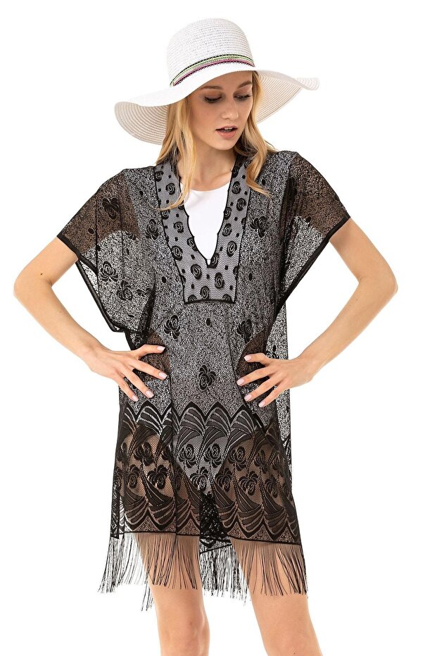 Black Pareo with Mesh - 4