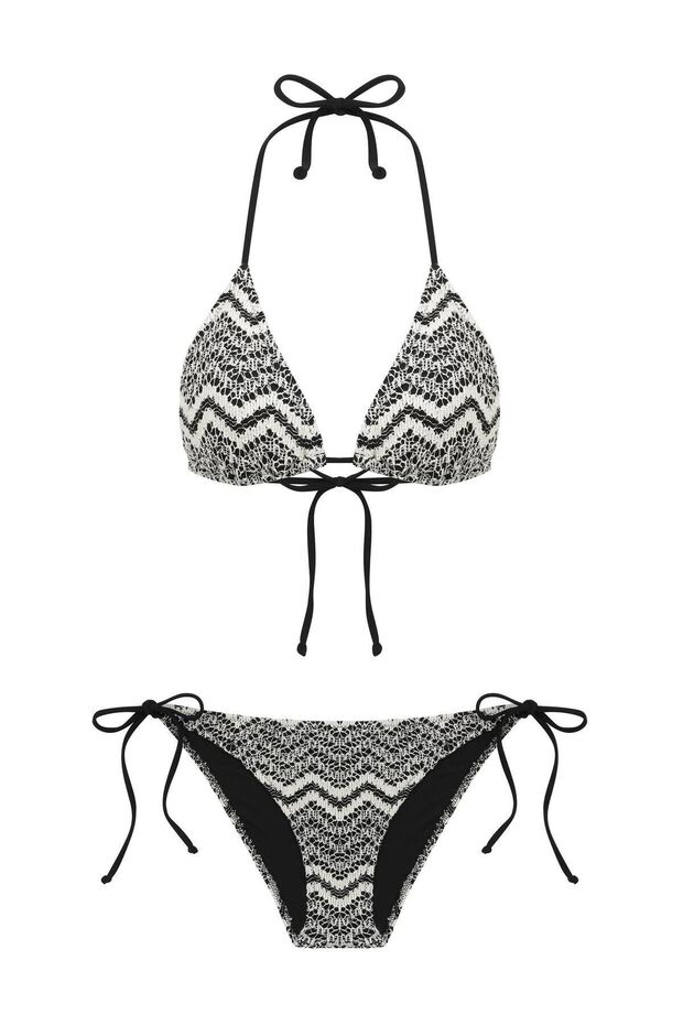 Knitwear Knitted Multicolored Triangle Bikini Set