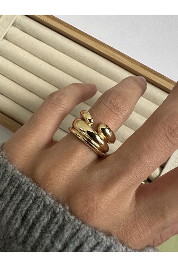 Gold Triple Yüzük - 2