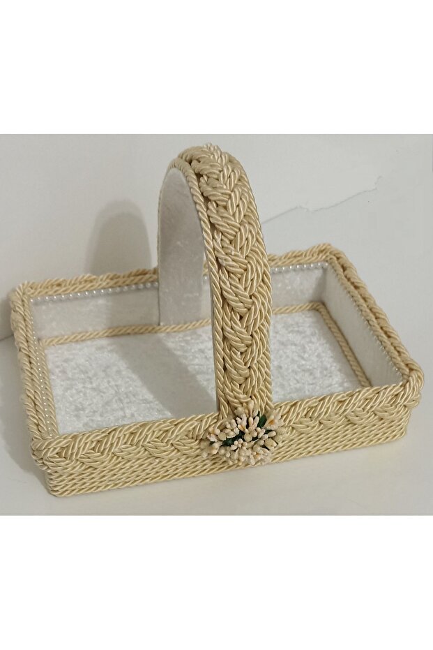مقبض مستطيل سلة محبوكة هدية حزمة المهر - 7