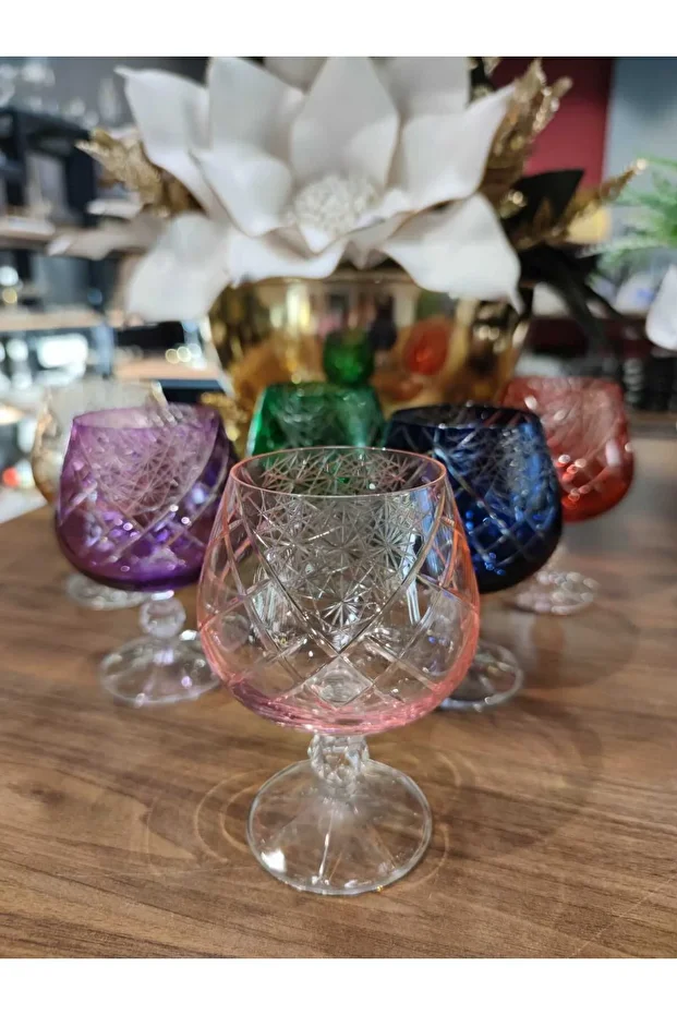 PANDORANINKUTUSU BOHEMİA CRİSTAL YILDIZ DESEN KAHVE YANI SU BARDAĞI 250 CC - 1