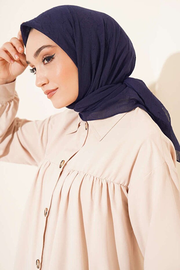 وشاح من الخيزران الفاخر باللون الأزرق الداكن