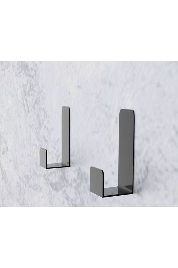 5 Adet Metal Siyah 3m Yapışkanlı Askılık Kapı Arkası Bornoz Askılığı Mutfak Askı Banyo Askılık Mt78s - 4