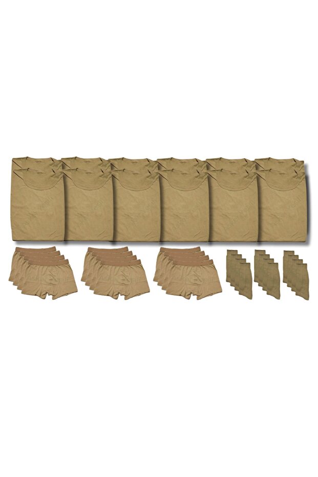 12-Piece Military Undershirt - Boxer - Socks Clothing Set - Novice and Paid Soldier Set Material