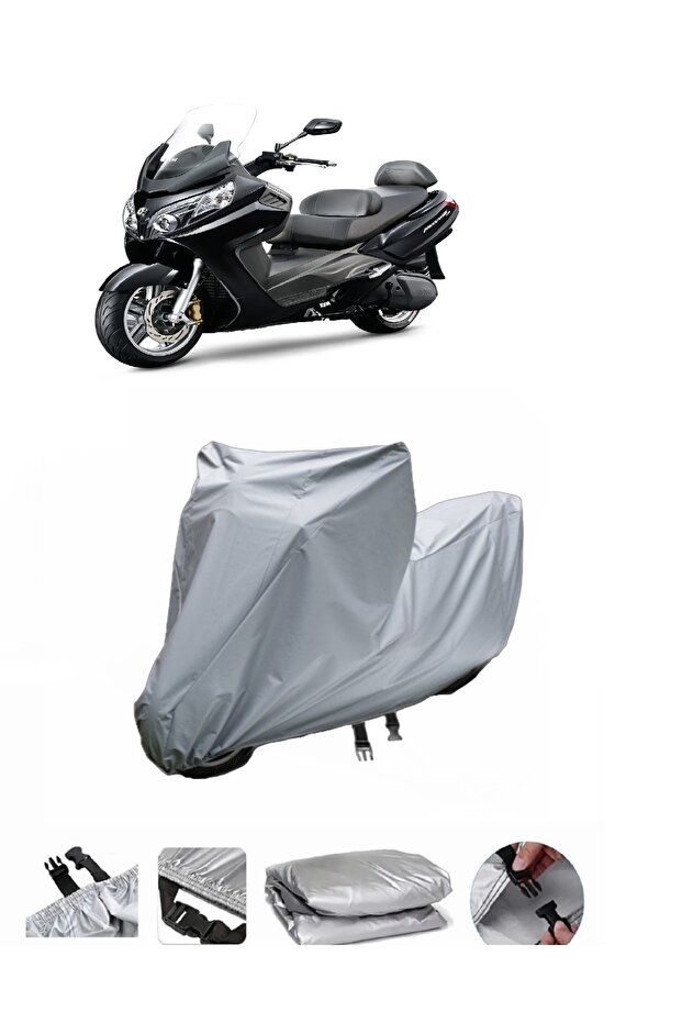 Sym Maxsym 600i - قماش ABS، سميك للغاية، مشمع دراجة نارية متوافق مع الحقيبة الخلفية